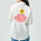 お絵かき屋さんの豚の貯金箱（ポイント） ワークシャツ