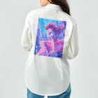 シロクマペンギンの昭和レトロアニメ風近未来ガール Work Shirt