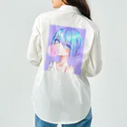 World_Teesのバブルガムを噛むアニメガール 日本の美学 アニメオタク ワークシャツ