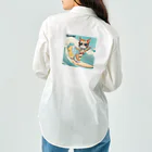 ハワイライフのSURFING猫（女の子バージョン） Work Shirt