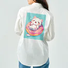 AQUAMETAVERSEの子猫ドーナツ浮輪楽む　　なでしこ1478 Work Shirt