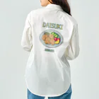 猫と釣り人のカラアゲ(ドット絵) ワークシャツ