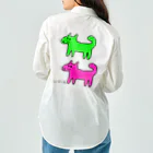 柴犬しばわんこhana873のしばいぬさんたち(ピンクと黄緑)柴犬さんたち Work Shirt