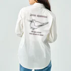 Lily bird（リリーバード）の羽根くわえ文鳥 線画 ワークシャツ