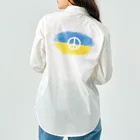 サトオのウクライナ国旗＆ピースマーク　クレヨン画風 Work Shirt