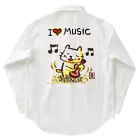 KIYOKA88WONDERLANDのウクレレねこちゃん （ギターねこちゃん）ukulele kitty guitar kitty Work Shirt