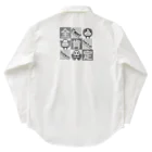 生物＝ケモノのヲ店の全肯定の三猿 タイプＢ(モノトーン) Work Shirt