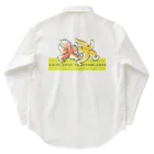 GOODS SHOP【そぞろな小窓】 SUZURI店の[バックプリント]【カエデちゃんとヒトデちゃん】《砂浜イエロー》 Work Shirt