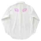 はぬの天使の羽（水玉濃いピンク） ワークシャツ