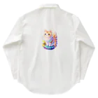 dolphineの上目遣いで見上げるrainbow cute cat Work Shirt