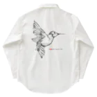 t-shirts-cafeのフォントイラストレーション『hummingbird（ハミングバード・ハチドリ）』 Work Shirt