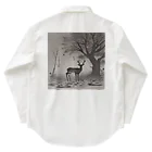 Ki-nacoの鹿と枯れ葉 ワークシャツ
