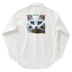 PRIDEのかわいい白猫のイラストグッズ ワークシャツ