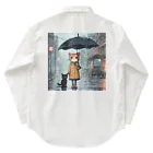 AI Creative Hub（AIクリエイティブハブ）の猫と傘 Work Shirt
