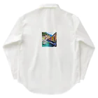 KSK SHOPの絵画のようなチンクエテッレの風景 Work Shirt