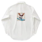 With-a-smileのサーフィン犬 Work Shirt