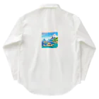 keita-sawadaのドット　ボラボラ島のオーバーウォーターバンガロー ワークシャツ
