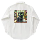 yoiyononakaの図書室の黒猫01 Work Shirt