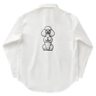 COCO SHOPのホワイトカラーのプードル（ちんちんポーズ） ワークシャツ