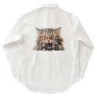 日向ぼっこのずぶ濡れ猫 Work Shirt