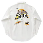 loveclonesのレッサーパンダとアライグマ（太）タヌキ添え 0627 ZOOロゴ ワークシャツ