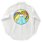 aloha_world_in_circleのjapan mount Fuji rainbow Work Shirt