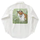 にゃんこーねこの草の中の猫 Work Shirt