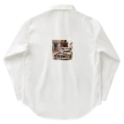 nanndaka-na-の錆びたレトロカー ワークシャツ