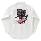 ベリーBellyの黒猫ベリーダンス Work Shirt