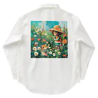 AQUAMETAVERSEのお花畑に囲まれる猫ちゃんと私 アメジスト 2846 Work Shirt