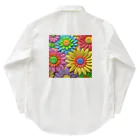 Colorful Canvasの色とりどりのヒナギク Work Shirt