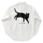 小鳥と映画館の見返り美ニャン　黒猫 Work Shirt