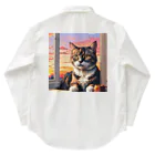 ねこネコ猫nekoの夕日と猫 Work Shirt