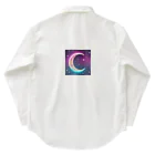 moonlightcatのグラデーションネオンカラームーン Work Shirt