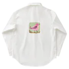 ピンク系水彩画のピンクの鳥さん 水彩画 Work Shirt