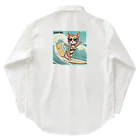 ハワイライフのSURFING猫（女の子バージョン） Work Shirt