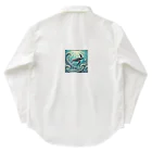 海の幸のウミガメと水流 Work Shirt