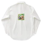 hachitaroのうさぎのネザーランドドワーフと犬のトイプードル ワークシャツ