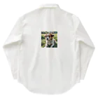 kokin0の草むらで斜めを見つめる犬 dog looking for the anywhere Work Shirt