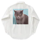 アニマル宮殿の睨みネコ ワークシャツ