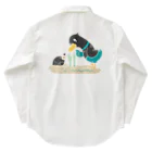イラスト MONYAAT のネギを値切っている鴨カモかもB L ワークシャツ