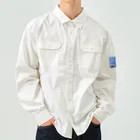 栗坊屋のパウダーブルーが泳ぐ海 Work Shirt