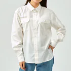 エダマメトイチのトリオ ザ ストライプ pompon-D 大 ワークシャツ