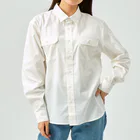 Rian🏍の青色と白色の蓮 Work Shirt