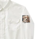つぶらな瞳の子犬グッズ屋さんの癒しの子犬 ワークシャツ