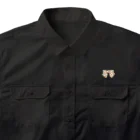 Drecome_Designのドットリボン(ブラウン) Work Shirt