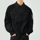 キッズモード某の還暦＆アラ還を軽やかにすごすロゴ(羽付きバックptバージョン)濃色用 Work Shirt