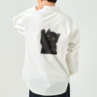 kiramekito_nekoのお返事する黒猫 ワークシャツ