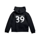 キッズサイズ　わんぱくぽめる堂のバックプリント キッズサイズ  39*Thank you*B Zip Hoodie