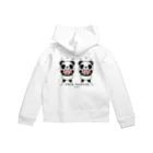 キッズサイズ　わんぱくぽめる堂のバックプリント　キッズサイズ　TWIN PANDAS 一緒のスイカ Zip Hoodie